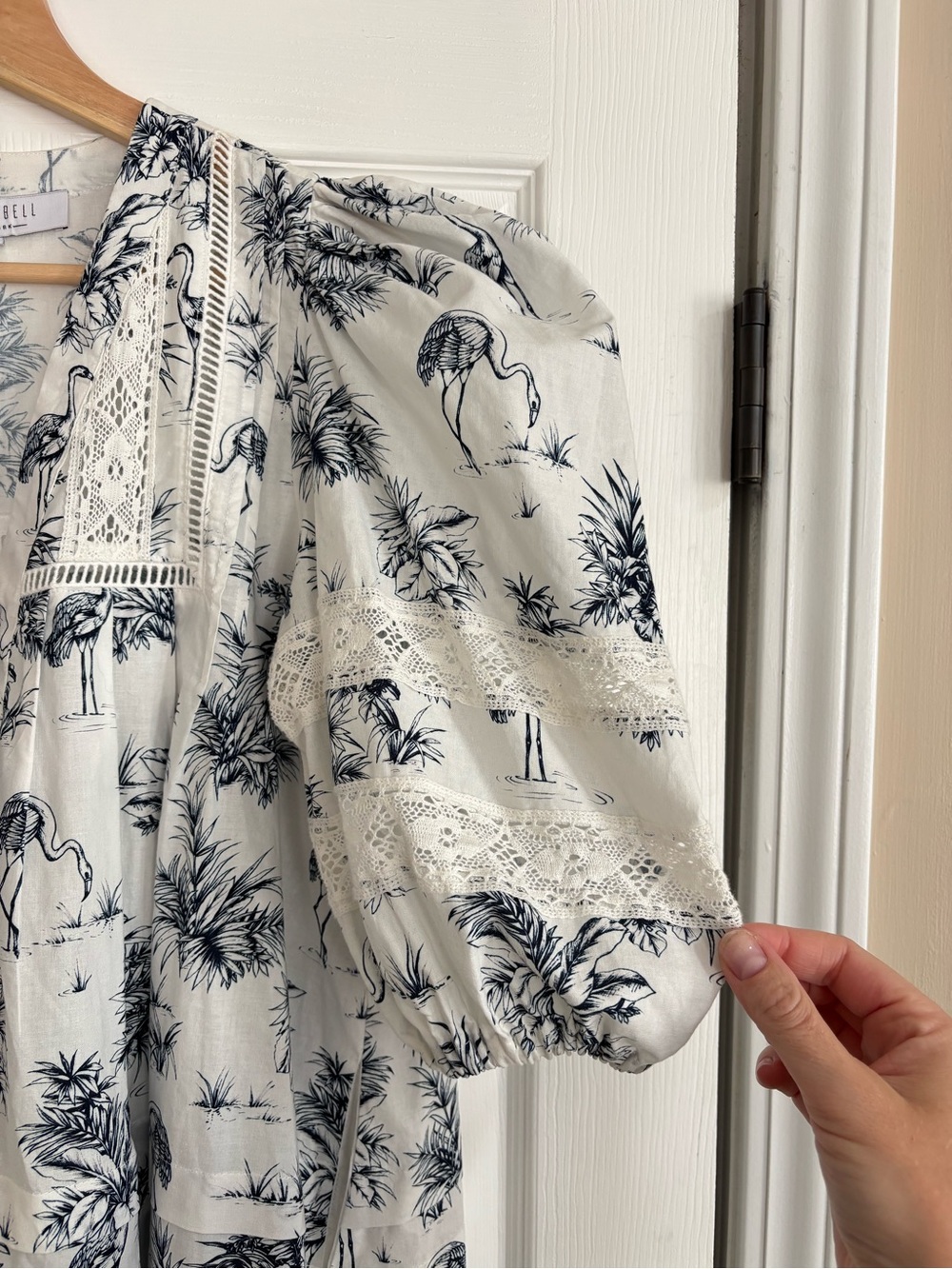 Hunter Bell Jenkins Mini Dress in Navy Flamingo Print, Size S - Picture 7 of 12